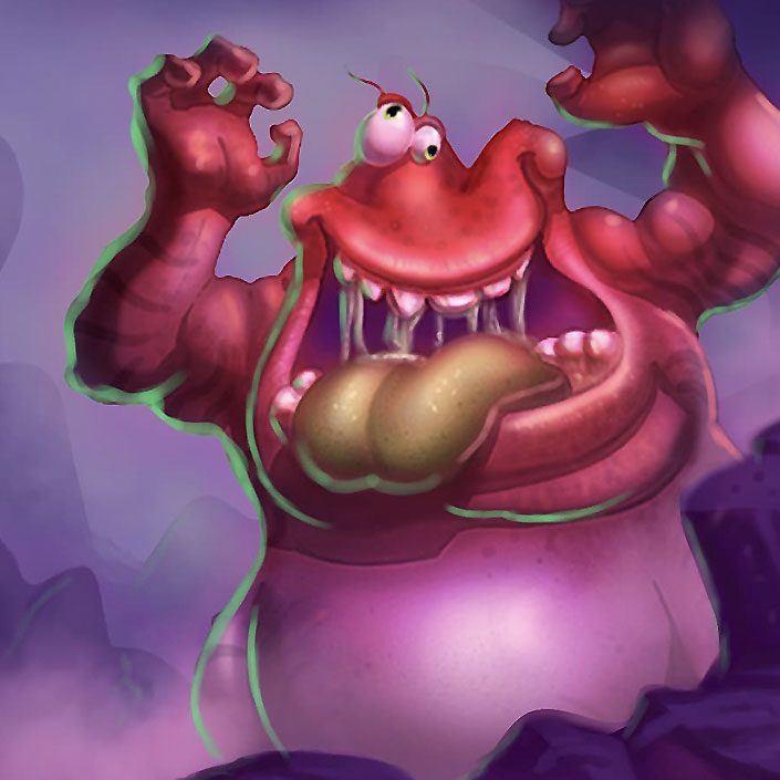 funny monster saying boo illustration