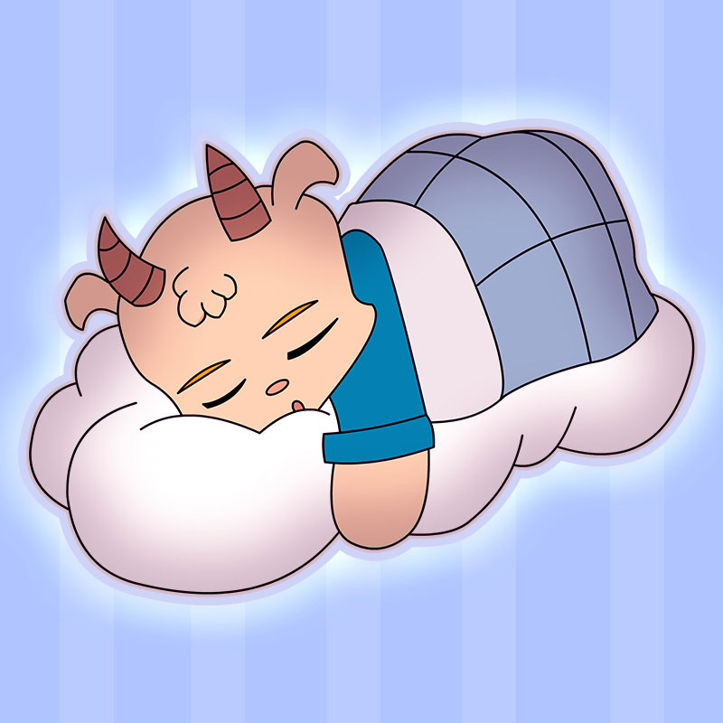 illustration of sleeping sheep character